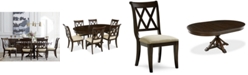Furniture Baker Street Round Expandable Dining Furniture, 7-Pc. Set (Dining Table & 6 Side Chairs), Created for Macy's